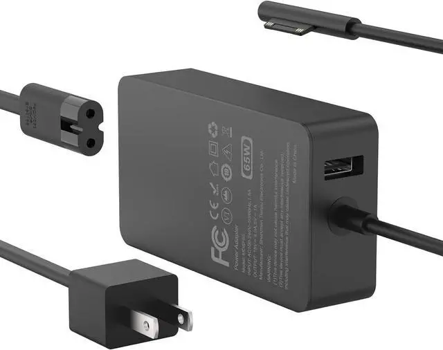 Main image of 65W Charger Compatible with Microsoft Surface Pro 11, 10, 9, 8, 7+, 7, 6, 5, 4, 3, X, Power Adapter for Windows Surface Laptops 7/6/5/4/3/2/1, Go Tablets, Books 3/2/1, Supports 44W, 36W, LED, 10FT