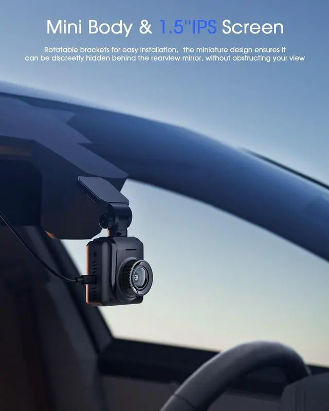 Alt view image 6 of 7 - CarLog WiFi 2K, Car Camera with APP, External GPS, 1.5-inch IPS Screen, Front CarLog, Mini CarLog, WDR Night Vision, 24-Hour Parking Monitor, Loop Recording, Gravity Sensor