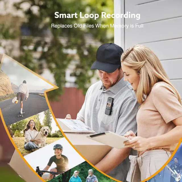 Alt view image 5 of 7 - 4K Law Enforcement Recorder with Audio and Video Recording, 128GB Compact Walkman Camera with 180° Swivel Lens, 6-Hour Battery and Night Vision, Wearable Camera for Pets, Home, Office, Security, Polic