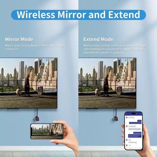 Alt view image 4 of 6 - 4K Wireless HDMI Display Adapter for APP YouTube TV Adapter for i-Phone, i-Pad, Android, Tablet, Laptop, Windows to HDTV/Monitor/Projector, Compatible with Miracast, AirPlay, DLNA