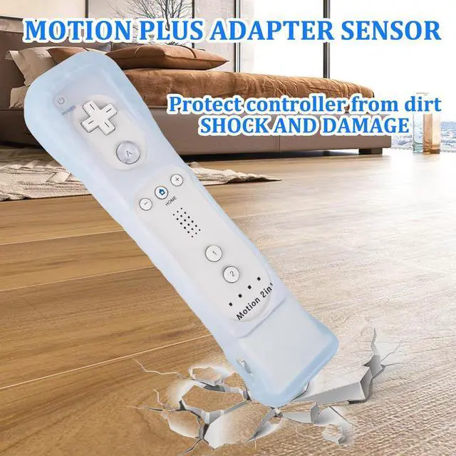 Alt view image 7 of 7 - 2-Piece Wii Motion Plus Adapter with 2 Motion Plus Adapter Accelerators and 2 Silicone Cases for Nintendo wii Remote - White