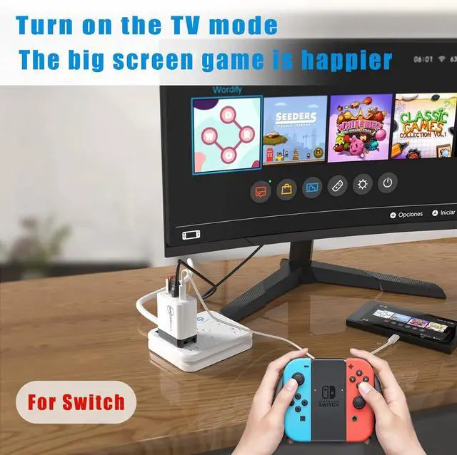 Alt view image 2 of 7 - 3-in-1 Switch TV Docking Station for Nintendo Switch Dock steam Deck Dock USB C Hub Charger Laptop Docking Station with Type C, USB A Port, 4K HDMI