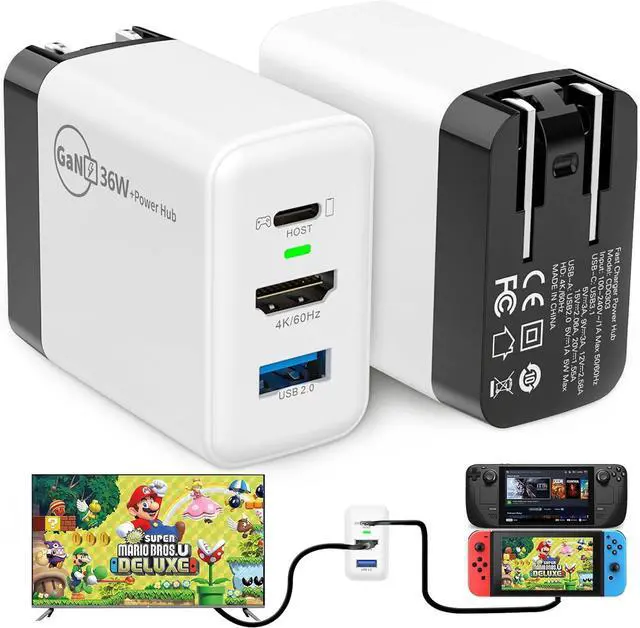 Alt view image 3 of 7 - 3-in-1 Switch TV Docking Station for Nintendo Switch Dock steam Deck Dock USB C Hub Charger Laptop Docking Station with Type C, USB A Port, 4K HDMI