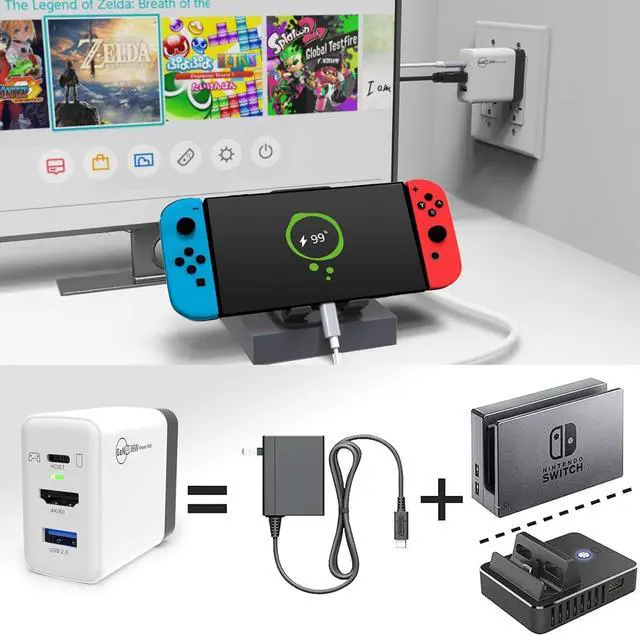 Alt view image 5 of 7 - 3-in-1 Switch TV Docking Station for Nintendo Switch Dock steam Deck Dock USB C Hub Charger Laptop Docking Station with Type C, USB A Port, 4K HDMI
