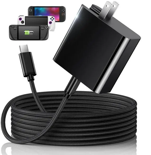 Main image of 65W Fast Charger for Steam Deck, Nintendo Switch 2 and ROG Ally - PD3.0 Foldable AC Adapter with 6.6FT USB C Cable, Switch 2 Charger Supports TV Dock, PS Console [Original Steam Deck Charger Replaceme