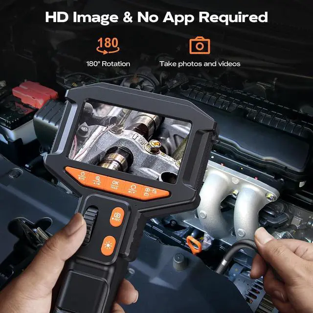 Alt view image 4 of 7 - Bi-Directional Articulating Borescope Camera with Light: Industrial Borescope Inspection Serpentine Camera - Flexible Aperture Borescope Cam with 0.33" Articulating Probe for Mechanical Automotive Eng