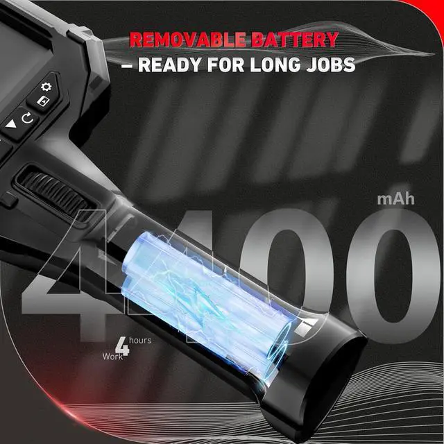 Alt view image 7 of 7 - Bi-directional articulating borescope, 5.5 mm/0.22 in. slim probe, 5 in. lighted industrial borescope camera, 8x zoom 5 ft. flexible serpentine inspection scope for engines, automotive, HVAC