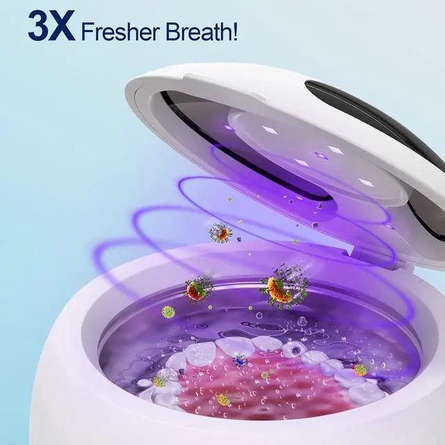Alt view image 5 of 7 - 2025 Ultrasonic Retainer Cleaner - 45kHz retainer cleaner for night guards, retainers, dentures - 24W dental ultrasonic cleaner with 4 modes, 200ML - Great gift for braces users!