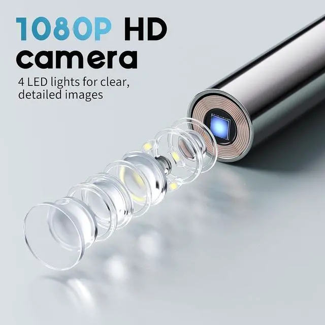 Alt view image 3 of 7 - Otoscope Ear Camera with 1.38-inch Screen, 1080P HD Otoscope and 4 LED Lights for Adults Children and Pets, 12 Silicone Peep Tips, Photo and Video, Type-C Computer Charging, FSA HSA Eligible Items