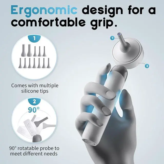 Alt view image 5 of 7 - Otoscope Ear Camera with 1.38-inch Screen, 1080P HD Otoscope and 4 LED Lights for Adults Children and Pets, 12 Silicone Peep Tips, Photo and Video, Type-C Computer Charging, FSA HSA Eligible Items