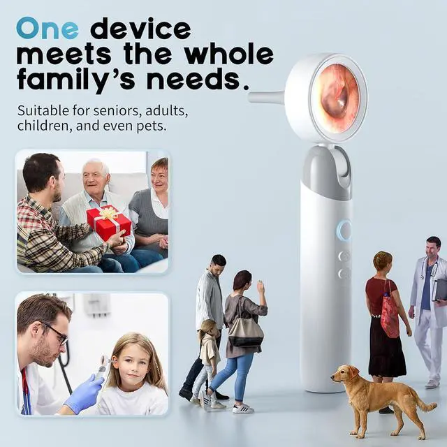 Alt view image 7 of 7 - Otoscope Ear Camera with 1.38-inch Screen, 1080P HD Otoscope and 4 LED Lights for Adults Children and Pets, 12 Silicone Peep Tips, Photo and Video, Type-C Computer Charging, FSA HSA Eligible Items