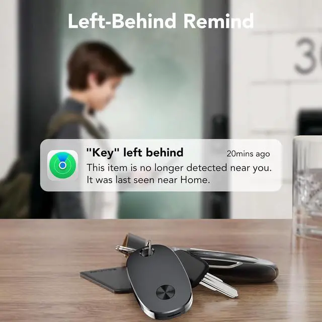 Alt view image 3 of 7 - Tracking Tag - 4-Pack Set, Bluetooth Tracker compatible with Apple's Find My app (iOS only), Key Finder and Item Locator, suitable for luggage, backpacks, suitcases, with replaceable battery, IP67 w
