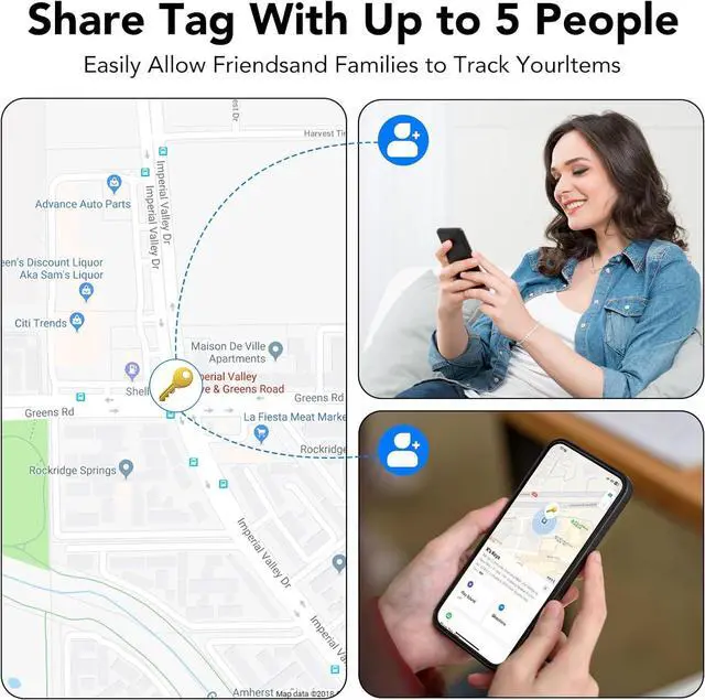 Alt view image 6 of 7 - Tracking Tag - 4-Pack Set, Bluetooth Tracker compatible with Apple's Find My app (iOS only), Key Finder and Item Locator, suitable for luggage, backpacks, suitcases, with replaceable battery, IP67 w