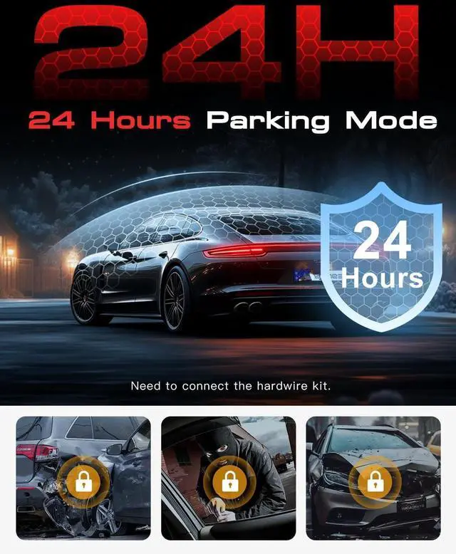 Alt view image 6 of 7 - Front and Rear Dashcam Configuration: 4K + 1080P + 1080P Triple-Channel Dashcam STARVIS 2 Sensor Dash Camera with HDR Night Vision 24-Hour Parking Mode with GPS Free 64GB Card