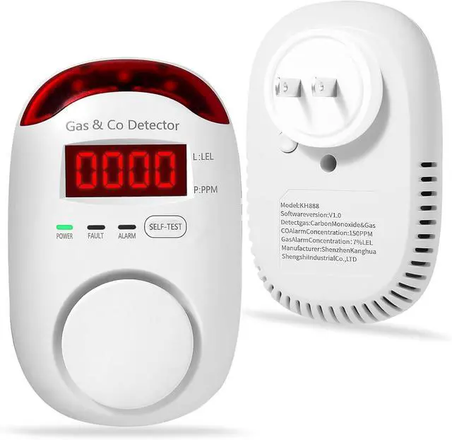 Main image of Carbon monoxide and gas detector insertion type, two-in-one natural gas detector and carbon monoxide alarm, carbon monoxide detector alarm and propane, methane, suitable for household and RV explosive