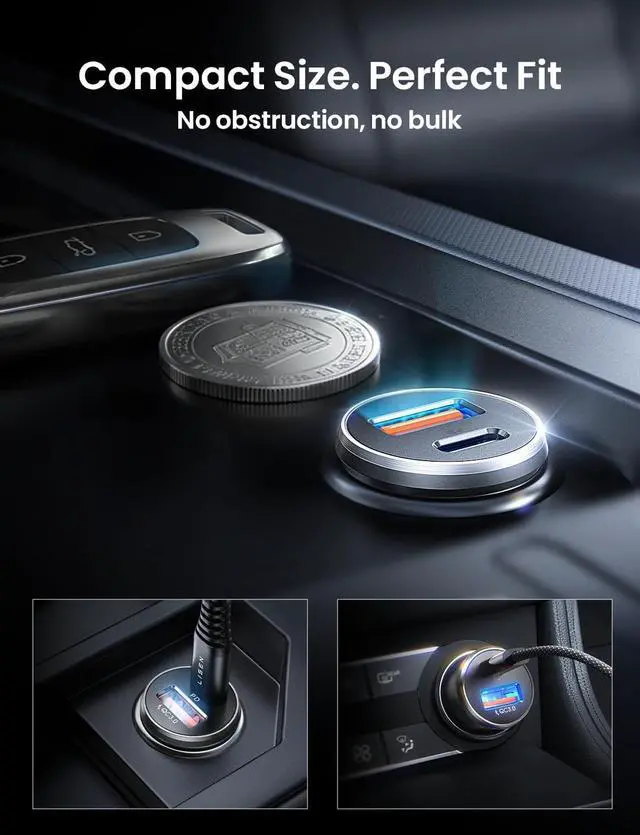 Alt view image 5 of 7 - 54W Car mobile phone charger USBC, cigarette adapter, iPhone auto accessories, USB-C car charger adapter USB-C Type C 12v, suitable for iPhone 17 Pro Max 16 15 14 13 12 Samsung Google iPad Andorid