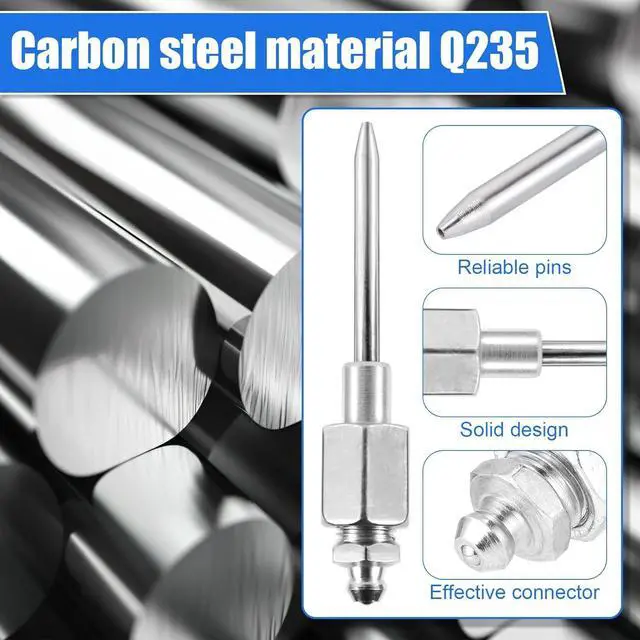 Alt view image 4 of 7 - A 7-piece oil gun accessory kit, including 3 grease nozzles, 1 needle distributor, rubber head connector, straight nozzle, and 1 needle elbow connector adapter suitable for narrow Spaces