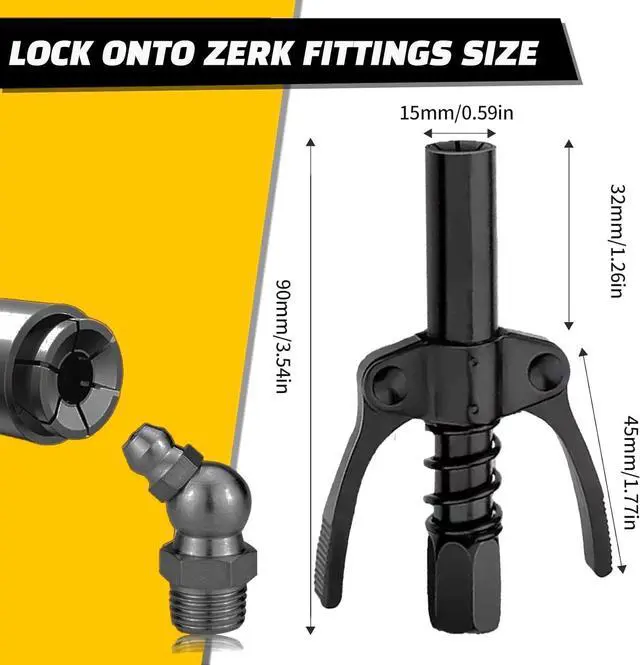 Alt view image 3 of 7 - Grease gun connector, leak-proof grease gun head with quick lock release, high pressure 10,000 PSI, 6-port thickened grease gun connector, compatible with 1/8-inch NPT grease gun kit