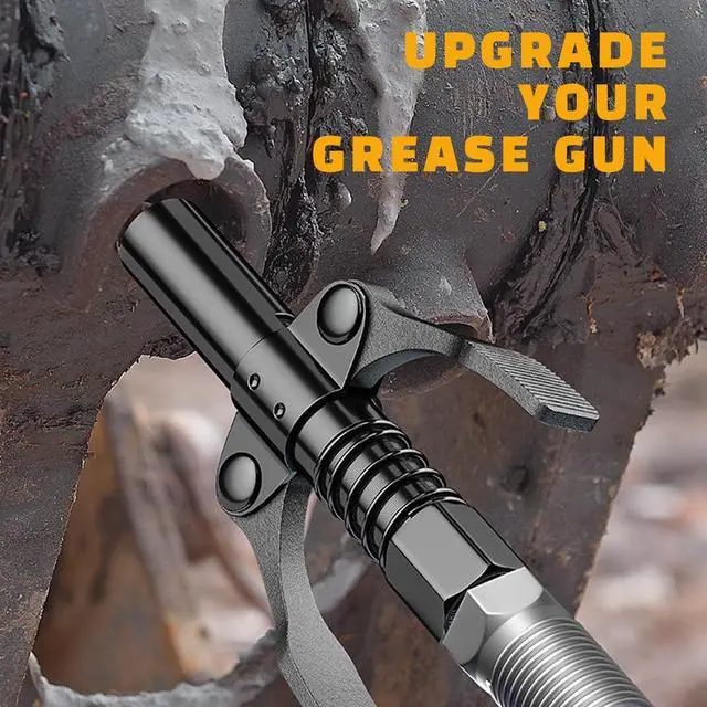 Alt view image 6 of 7 - Grease gun connector, leak-proof grease gun head with quick lock release, high pressure 10,000 PSI, 6-port thickened grease gun connector, compatible with 1/8-inch NPT grease gun kit