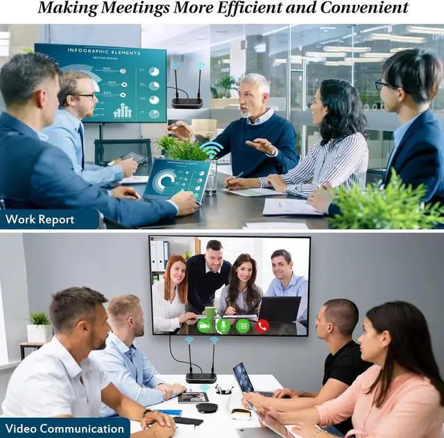 Alt view image 6 of 7 - Wireless HDMI transmission and reception 4K package, full HD 4K wireless presentation device HDMI adapter, plug-and-play streaming. Laptop, USB drive, computer, smartphone to HD TV/projector 165 feet/