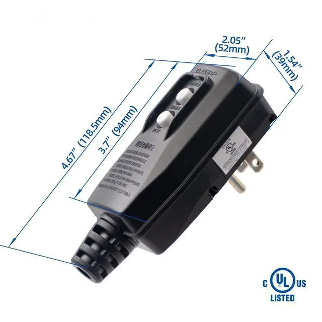 Alt view image 5 of 7 - Automatic monitoring for leakage protection socket replacement components, automatically resetting 15-ampere grounded three-wire, three-pronged for high-pressure cleaners, pool pumps, etc., UL certifi