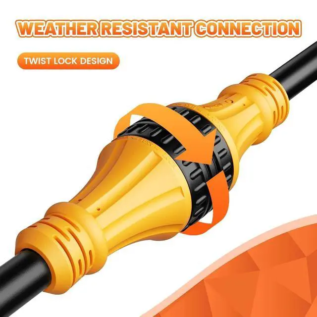Alt view image 5 of 7 - NEMA SS2-50P to 14-50R 50-ampere marine shore power connector for Tesla RV power adapter, rotating lock SS2-50P/CS6365 to 4 plug 50A caravan socket, for camping trailers, motorcycles, yachts