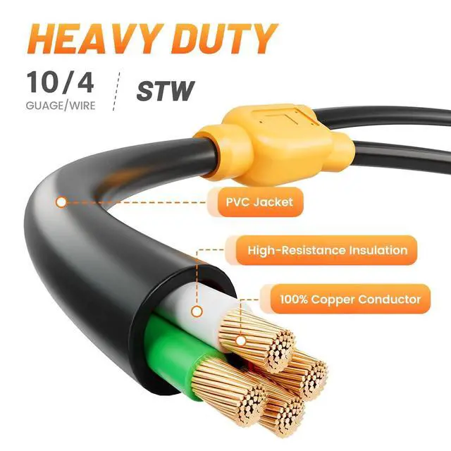 Alt view image 6 of 7 - NEMA SS2-50P to 14-50R 50-ampere marine shore power connector for Tesla RV power adapter, rotating lock SS2-50P/CS6365 to 4 plug 50A caravan socket, for camping trailers, motorcycles, yachts