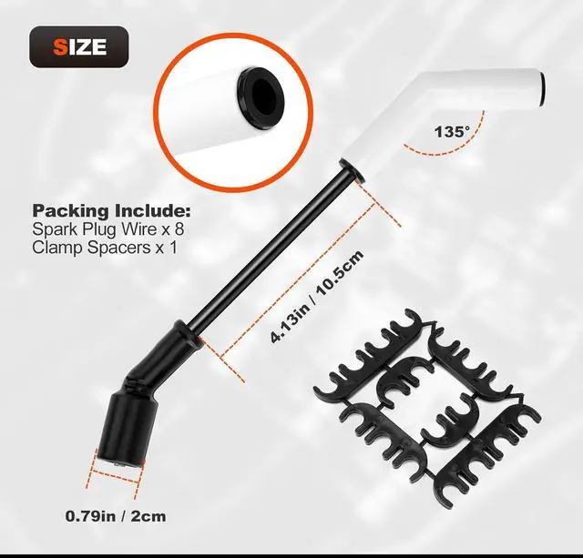 Alt view image 4 of 7 - 8-pack LS spark plug wires, 9070C ceramic spark plug wires, equipped with Extreme 9000 ceramic boots, compatible with LS terminals LS3, LS4, and LS7 LT engines