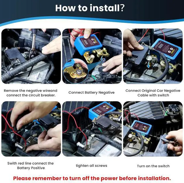 Alt view image 2 of 7 - 250A 12V Remote Battery Disconnect Switch, Upgraded Smart Voltage Cut-Off Switch with LED Voltage Display, Anti-Theft Security Switch for Car, Truck, and RV Batteries (Vertical or Horizontal Installat