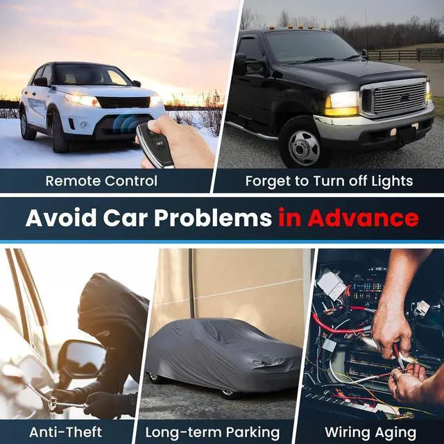 Alt view image 5 of 7 - 250A 12V Remote Battery Disconnect Switch, Upgraded Smart Voltage Cut-Off Switch with LED Voltage Display, Anti-Theft Security Switch for Car, Truck, and RV Batteries (Vertical or Horizontal Installat