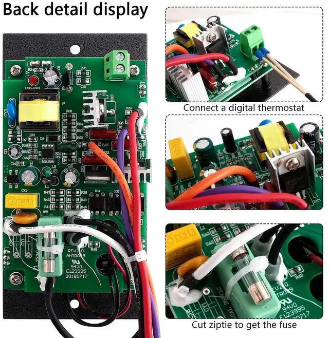 Alt view image 6 of 6 - Digital Pro Controller for Traeger Grill Control Panel Replacement, Complete with Meat Probe and Thermostat Board Sensor