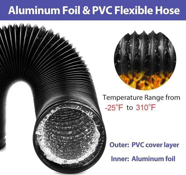 Alt view image 6 of 7 - Compact space dryer vent pipes, indoor dryer vent pipes, dryer vent hose kits, 90-degree dryer vent elbows, dryer vent connector kits, dryer vent pipes, dryer vent adapters, and vacuum hose accessorie