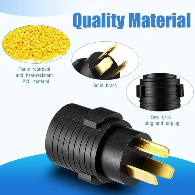 Alt view image 7 of 7 - Dryer Adapter Compatible with NEMA 10-30P to 14-30R, 3-Pin to 4-Socket, Dryer Adapter, Converts 10-30P Plug to 14-30R Outlet, 220V 30-Amp 4-Pin New-Style Dryer to 3-Pin Old-Style Household Adapter
