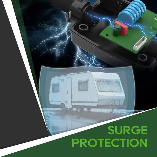 Alt view image 2 of 7 - Surge Protector, 50 A to 30 A RV Adapter Cord with Overload Protection, NEMA 14-50P to NEMA TT-30R Power Adapter, 2 Feet, Green, ETL Certified