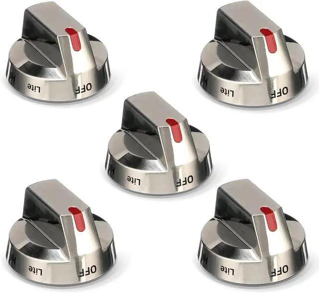 Main image of DG64-00473A Stove Knobs, Oven Knobs, Gas Burner Control Knobs Compatible with Samsung Stove Tops (Replacement Parts for NX58H5600SS, NX58H5650WS, NX58M6850SS, NX58F5700WS, NX58J7750SS) 5-Piece Set