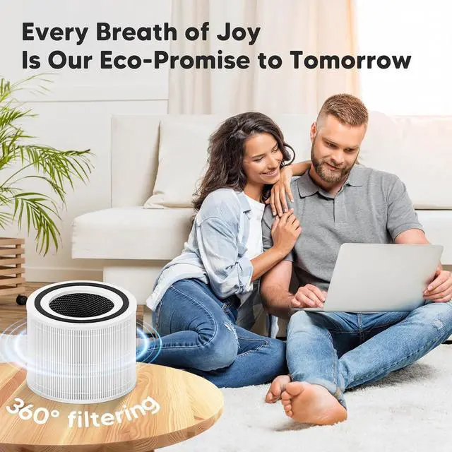 Alt view image 6 of 7 - LEVOIT Core 300 Replacement Filter for Core 300, Core 300S, Core 300-P, and Core 300S-P Home and Bedroom Air Purifiers; 3-in-1 High-Efficiency Activated Carbon Filter; Part # Core 300-RF; 2-Pack; Whit