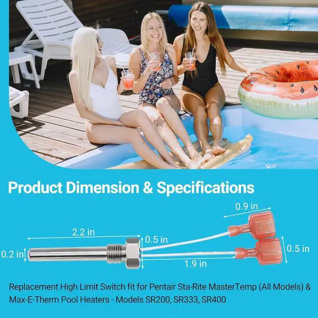 Alt view image 3 of 7 - 42002-0024S Pentair Sta-Rite MasterTemp Max-E-Therm Pool and Spa Heater Electrical System Chimney Sensor Replacement for SR200, SR333, and SR400 Models