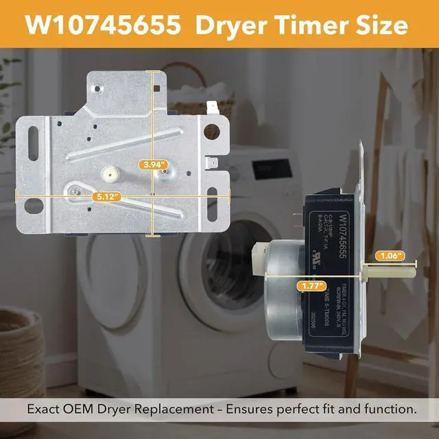 Alt view image 5 of 6 - W10745655 W10436308 Dryer Timer Replacement, Genuine OEM Quality, Replaces WPW10745655, W10857612, AP6003908, PS11731366; fits Whirlpool, Maytag, Amana, Admiral, and Roper dryers; 2-year warranty