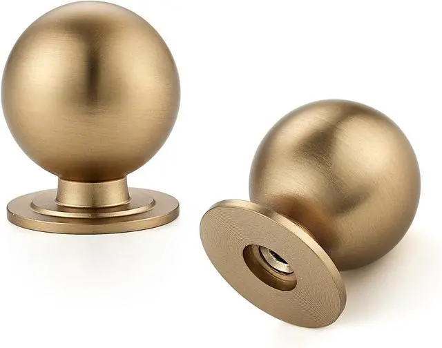 Main image of Cabinet knobs, round vanity knobs, spherical kitchen cabinet hardware, 0.95-inch diameter (Champagne Bronze, 12-pack)