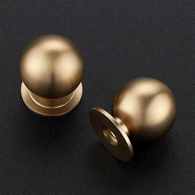 Alt view image 2 of 7 - Cabinet knobs, round vanity knobs, spherical kitchen cabinet hardware, 0.95-inch diameter (Champagne Bronze, 12-pack)