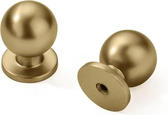 Main image of Set of 10 champagne bronze cabinet knobs, 1-inch single-hole cabinet handles, vanity knobs, drawer knobs, and bathroom cabinet handles.