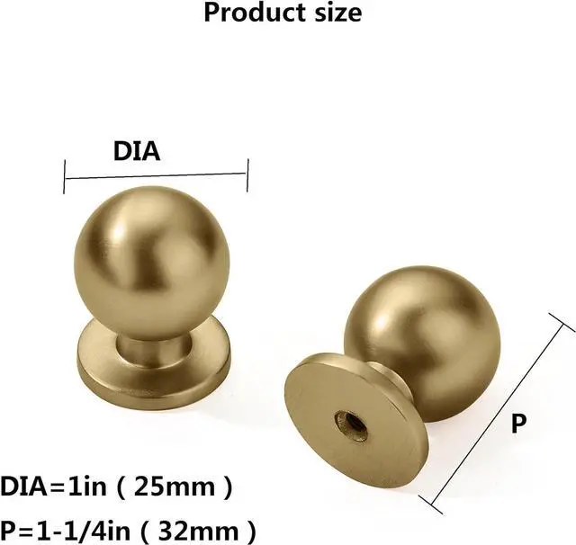 Alt view image 2 of 5 - Set of 10 champagne bronze cabinet knobs, 1-inch single-hole cabinet handles, vanity knobs, drawer knobs, and bathroom cabinet handles.