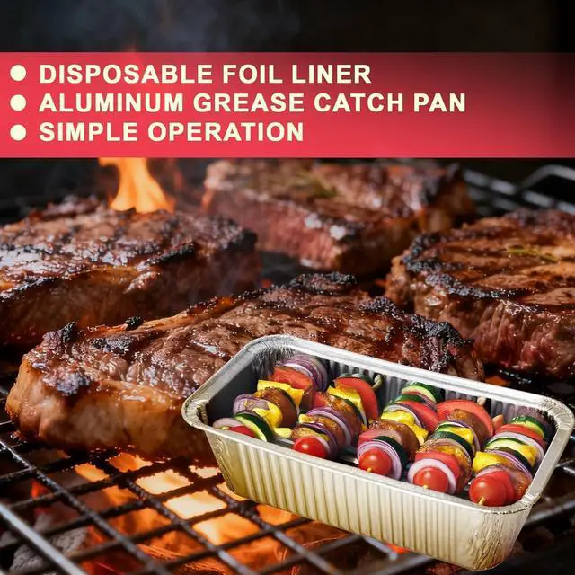Alt view image 4 of 7 - Nexgrill Daytona 3/4-Burner Grill (Models 720-1058, 720-1115, 720-1057) Skillet Grease Cup Liners; Aluminum Grease Tray Replacement for Nexgrill Daytona 30-inch and 36-inch Flat-Top Griddles; 15-Piece