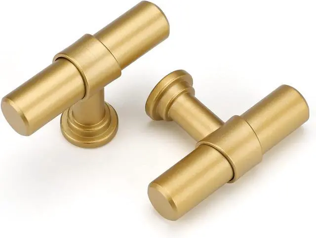 Main image of Set of 30 Gold Cabinet Knobs | Matte Gold Kitchen Cabinet Knobs | Brushed Gold T-Handles for Dresser Drawers | Dressers | Bathrooms