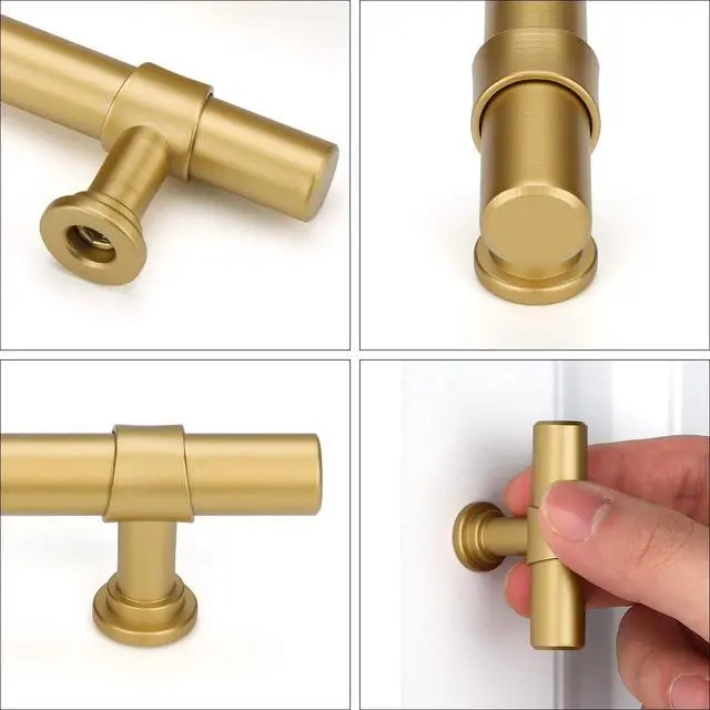 Alt view image 3 of 6 - Set of 30 Gold Cabinet Knobs | Matte Gold Kitchen Cabinet Knobs | Brushed Gold T-Handles for Dresser Drawers | Dressers | Bathrooms