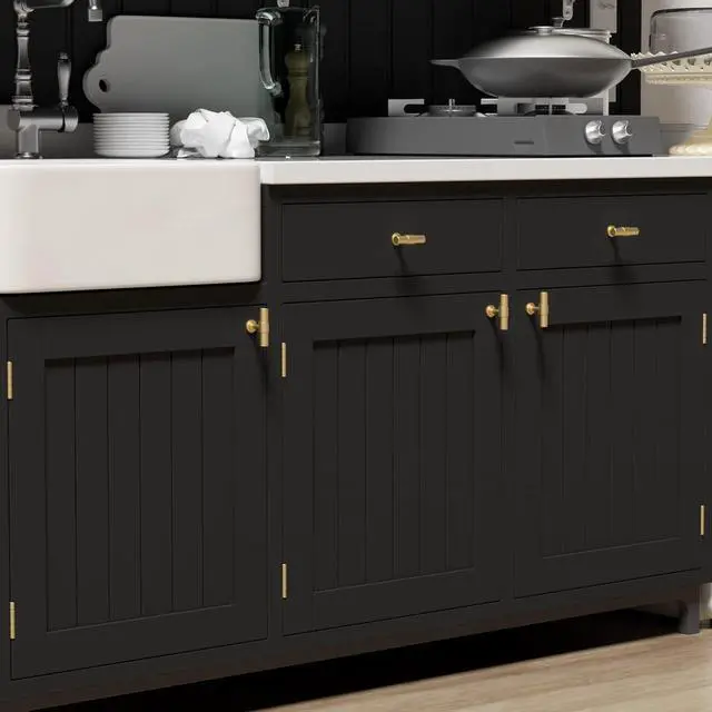 Alt view image 5 of 6 - Set of 30 Gold Cabinet Knobs | Matte Gold Kitchen Cabinet Knobs | Brushed Gold T-Handles for Dresser Drawers | Dressers | Bathrooms