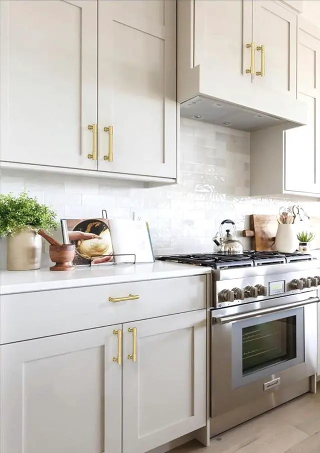 Alt view image 5 of 5 - Set of 10 Brushed Gold Cabinet Handles, 3.75 inches (96 mm) Kitchen Cabinet Handles, Cabinet Hardware, Drawer Handles