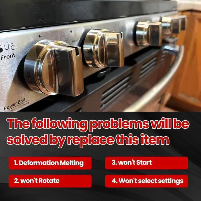 Alt view image 7 of 7 - Stainless Steel WB03X24818 Gas Stove Knob Replacement for GE Cooktops; Compatible with GE JGB6, JGB7, JGB8, and JGBS Series; Replaces AP5989029 and PS11729081; 5-Piece Set (Not Universal)