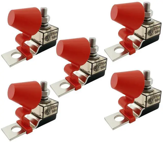 Main image of MRBF Fuse Block, 250-Amp Terminal Fuses, IP66 Waterproof Circuit Protection, for Charging Stations, RVs, and Cranes (5-Piece Set)
