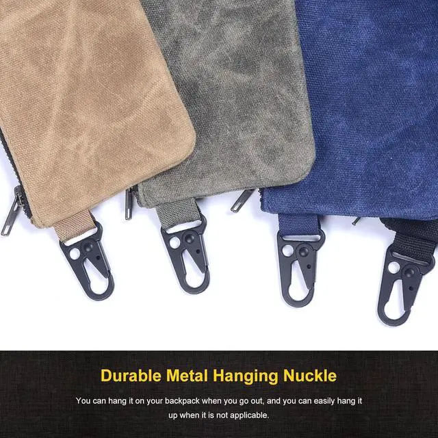 Alt view image 3 of 5 - Small Tool Kit, Waxed Canvas Zipper Pouch, Zipper Tool Pouch, Tool Storage and Utility Pouch, 8.5 x 4 - 4-Pack